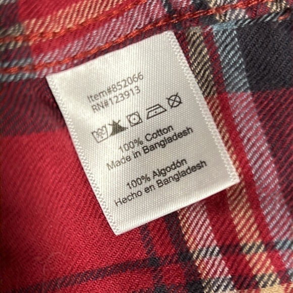 JACHS GIRLFRIEND XXL RED AND BLUE PLAID LONG SLEEVE SNAP FRONT SHIRT BEA - Picture 7 of 7